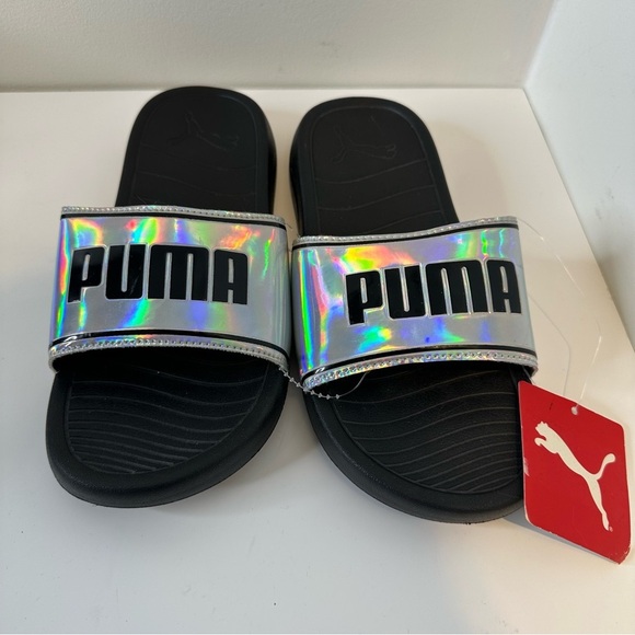 NWT Holographic silver Puma slides . Size 6 - Picture 2 of 10